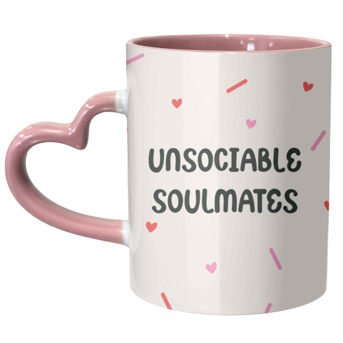 Unsociable Soulmates  - Love & Anniversary - Stay At Home Couples - unique mug by Lisa Wardle