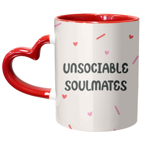 Unsociable Soulmates  - Love & Anniversary - Stay At Home Couples - unique mug by Lisa Wardle