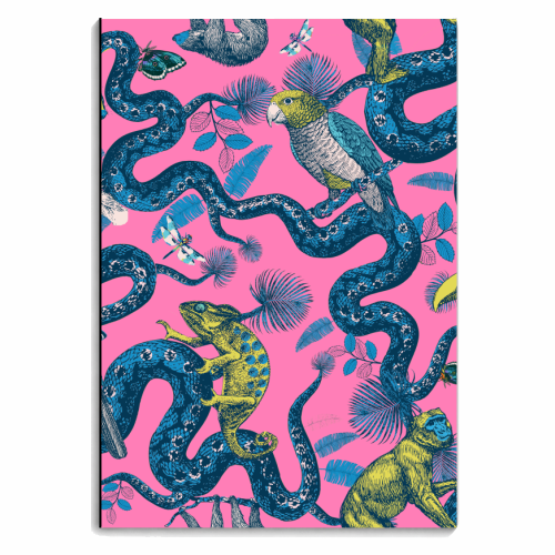 Up In The Trees - Snakes, Iguanas, Monkeys, Parrots - personalised A4, A5, A6 notebook by Wallace Elizabeth