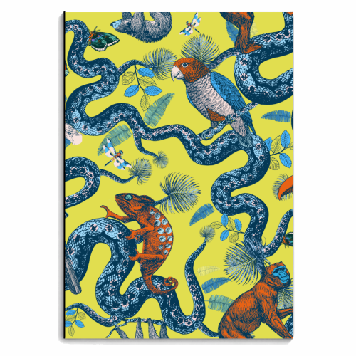 Up In The Trees - Yellow - personalised A4, A5, A6 notebook by Wallace Elizabeth