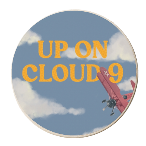 Up On Cloud 9 - personalised beer coaster by charlotte blunden