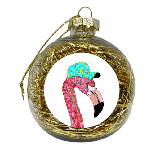 Urban Flamingo - xmas bauble by Casey Rogers