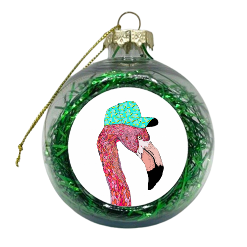 Urban Flamingo - xmas bauble by Casey Rogers