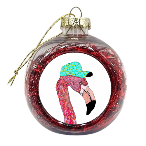 Urban Flamingo - xmas bauble by Casey Rogers
