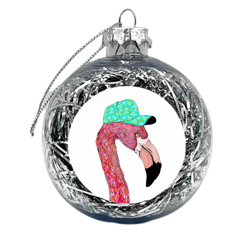 Urban Flamingo - xmas bauble by Casey Rogers