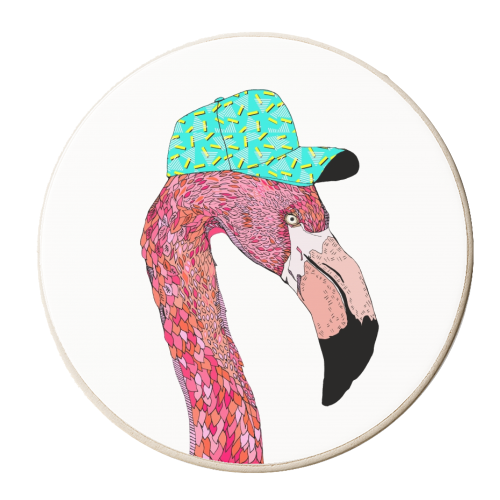 Urban Flamingo - personalised beer coaster by Casey Rogers