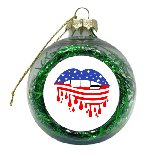 usa flag lips - xmas bauble by Anastasios Konstantinidis