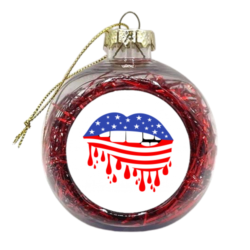 usa flag lips - xmas bauble by Anastasios Konstantinidis