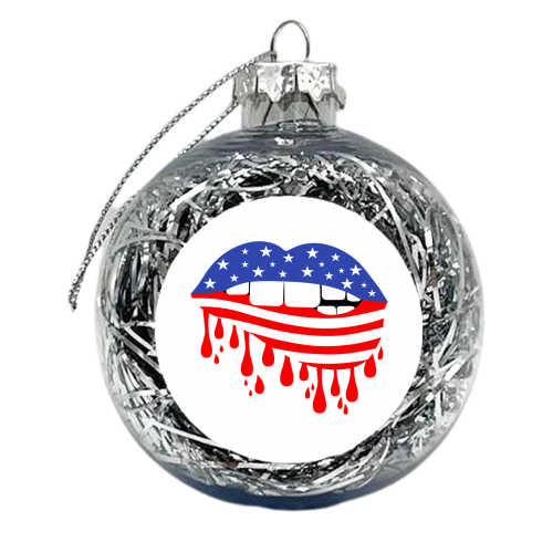 usa flag lips - xmas bauble by Anastasios Konstantinidis