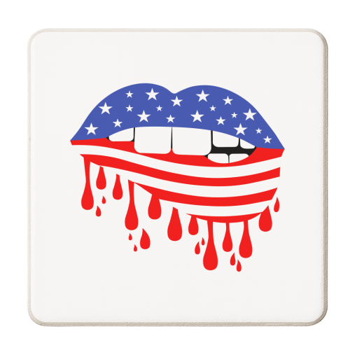 usa flag lips - personalised beer coaster by Anastasios Konstantinidis