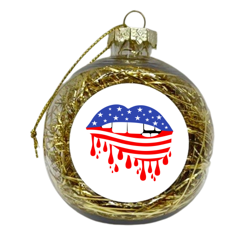 usa flag lips - xmas bauble by Anastasios Konstantinidis
