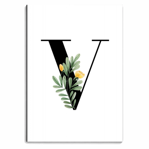 V Floral Letter Initial - personalised A4, A5, A6 notebook by Toni Scott