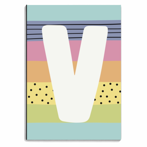 V - personalised gift initial rainbow letter - personalised A4, A5, A6 notebook by Giddy Kipper