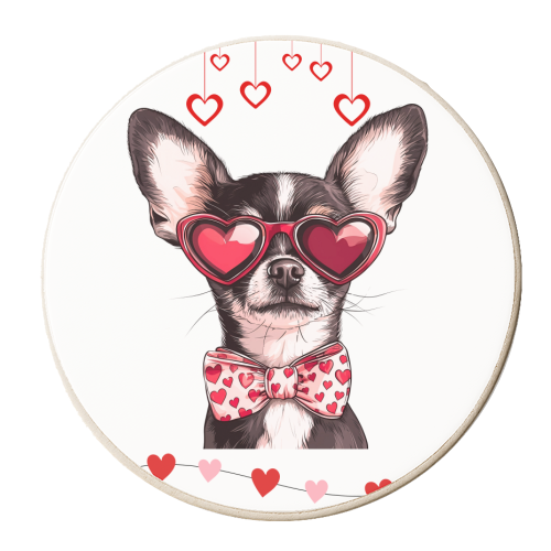 Valentine chihuahua - personalised beer coaster by haris kavalla