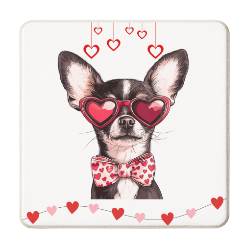 Valentine chihuahua - personalised beer coaster by haris kavalla