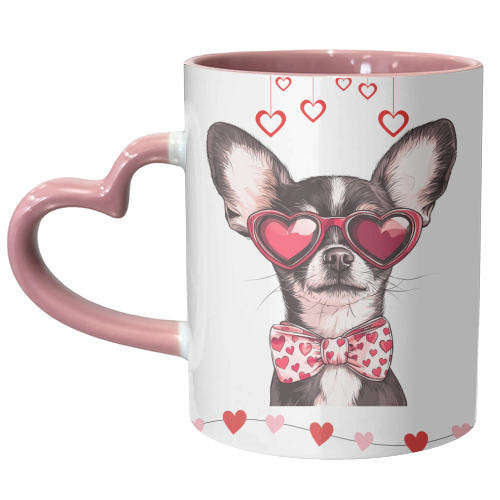 Valentine chihuahua - unique mug by haris kavalla