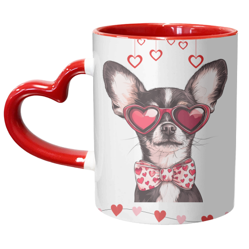 Valentine chihuahua - unique mug by haris kavalla