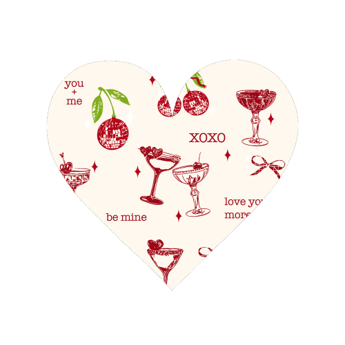 Valentines Coquette Cherry Disco Cocktail Illustration - Magnet by EZbie