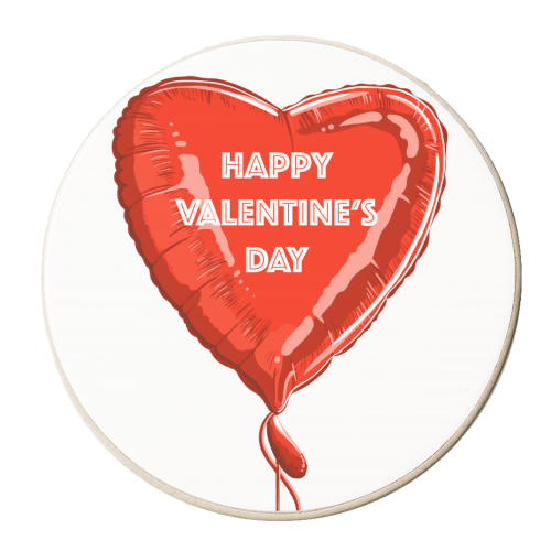 Valentine's Day Heart Balloon - personalised beer coaster by Adam Regester