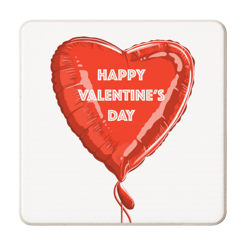 Valentine's Day Heart Balloon - personalised beer coaster by Adam Regester