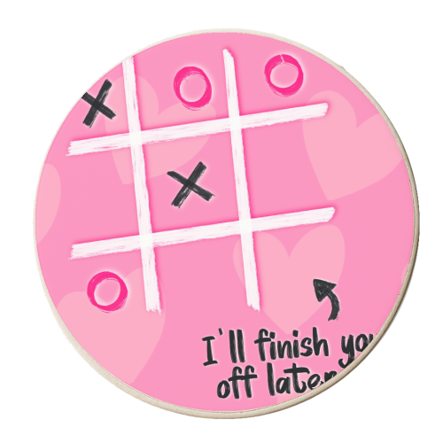 Valentine's Design | Naughty | Naughts and Crosses | Love | Rude - personalised beer coaster by Lisa Wardle