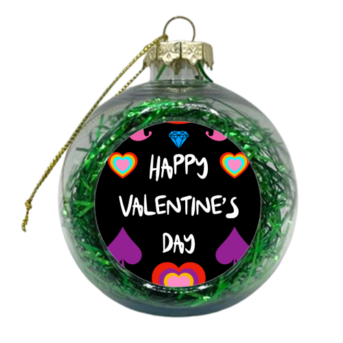 Valentine's Symbols - xmas bauble by Adam Regester