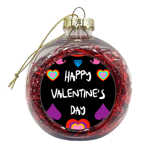 Valentine's Symbols - xmas bauble by Adam Regester