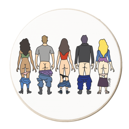 Vampire Diaries Butts - personalised beer coaster by Notsniw Art