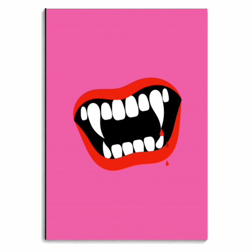 Vampire Kiss ( pink background ) - personalised A4, A5, A6 notebook by Adam Regester