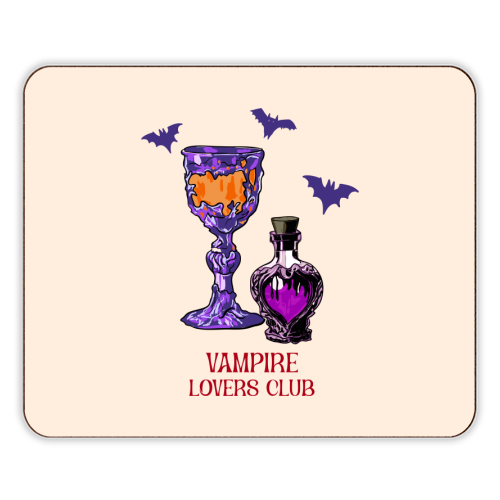 Vampire Lovers Club Gothic Halloween Illustration - designer placemat by EZbie