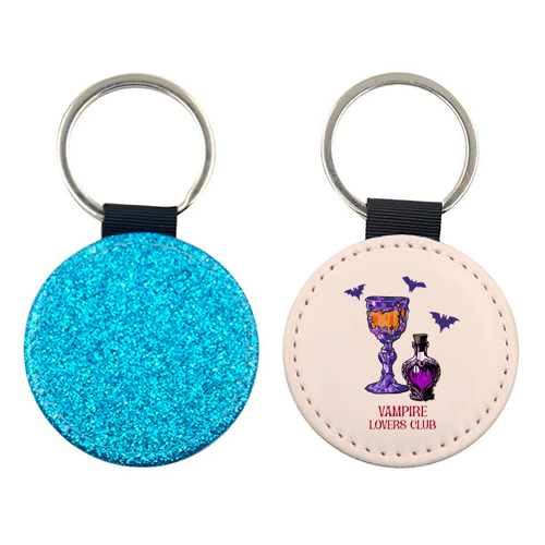 Vampire Lovers Club Gothic Halloween Illustration - keyring by EZbie