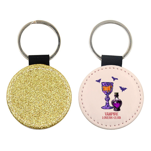 Vampire Lovers Club Gothic Halloween Illustration - keyring by EZbie