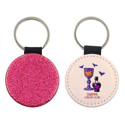 Vampire Lovers Club Gothic Halloween Illustration - keyring by EZbie