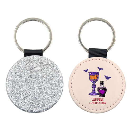 Vampire Lovers Club Gothic Halloween Illustration - keyring by EZbie