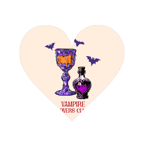 Vampire Lovers Club Gothic Halloween Illustration - Magnet by EZbie