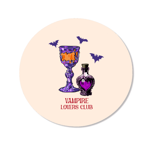 Vampire Lovers Club Gothic Halloween Illustration - Magnet by EZbie