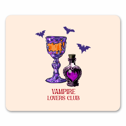Vampire Lovers Club Gothic Halloween Illustration - mouse mat by EZbie