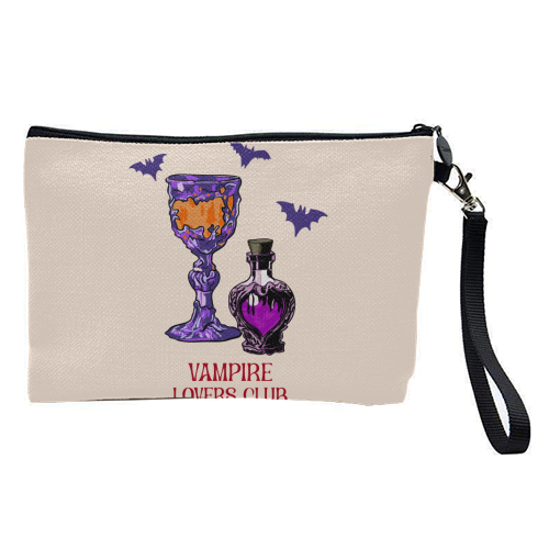 Vampire Lovers Club Gothic Halloween Illustration - pretty makeup bag by EZbie