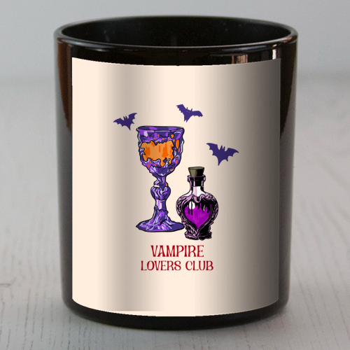 Vampire Lovers Club Gothic Halloween Illustration - scented candle by EZbie