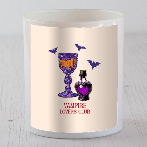 Vampire Lovers Club Gothic Halloween Illustration - scented candle by EZbie
