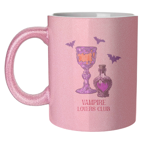 Vampire Lovers Club Gothic Halloween Illustration - unique mug by EZbie