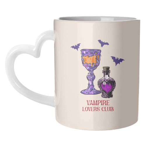 Vampire Lovers Club Gothic Halloween Illustration - unique mug by EZbie