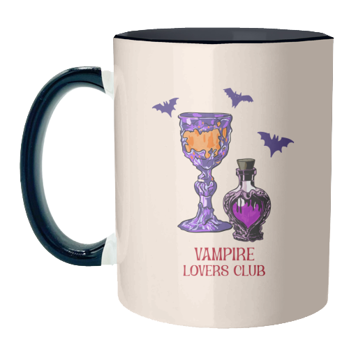 Vampire Lovers Club Gothic Halloween Illustration - unique mug by EZbie