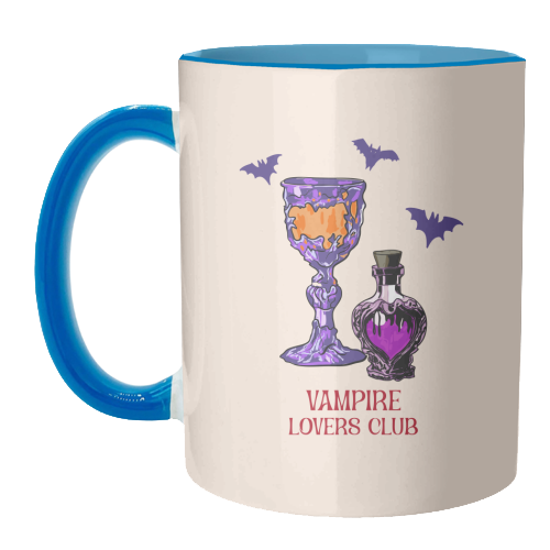 Vampire Lovers Club Gothic Halloween Illustration - unique mug by EZbie