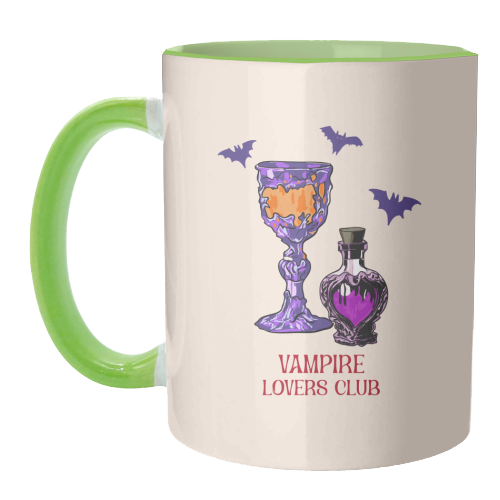 Vampire Lovers Club Gothic Halloween Illustration - unique mug by EZbie
