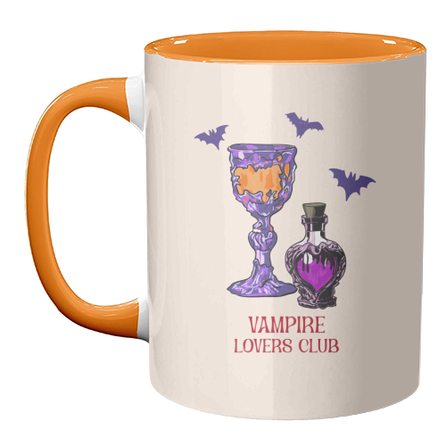 Vampire Lovers Club Gothic Halloween Illustration - unique mug by EZbie
