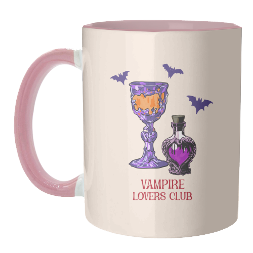 Vampire Lovers Club Gothic Halloween Illustration - unique mug by EZbie