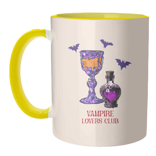 Vampire Lovers Club Gothic Halloween Illustration - unique mug by EZbie