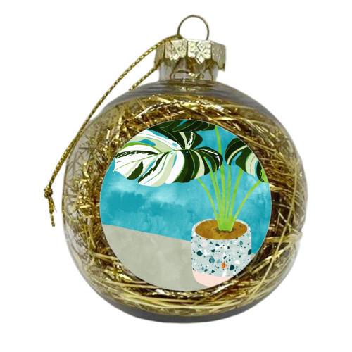 Variegated Monstera - xmas bauble by Uma Prabhakar Gokhale