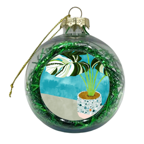 Variegated Monstera - xmas bauble by Uma Prabhakar Gokhale